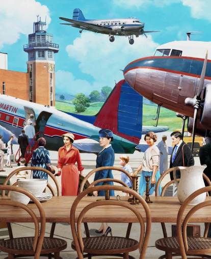 Vintage Airline-Reise-Wandbild von Kevin Walsh