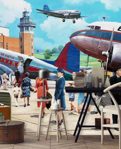 Kevin Walshin Vintage Airline Travel -seinämaalaus Kevin Walshin Vintage Airline Travel -seinämaalaus