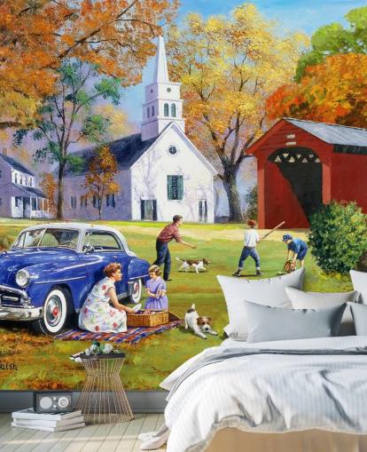 Decorazione murale Family Time by the River di Kevin Walsh Decorazione murale Family Time by the River di Kevin Walsh