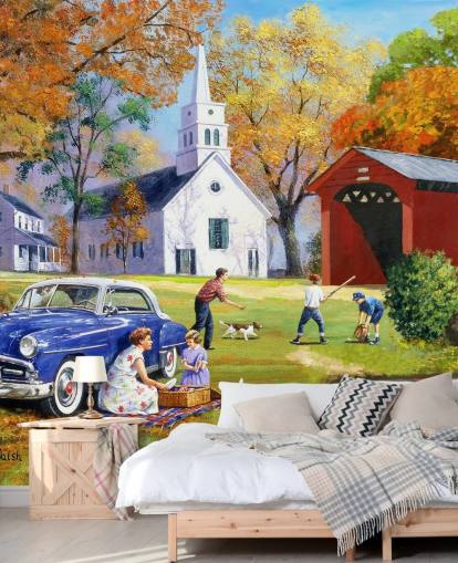 Family Time by the River Mural by Kevin Walsh