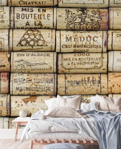 carta da parati murale personalizzabile marrone chiaro chiamata Wine Corks per cucine e cantine carta da parati murale personalizzabile marrone chiaro chiamata Wine Corks per cucine e cantine