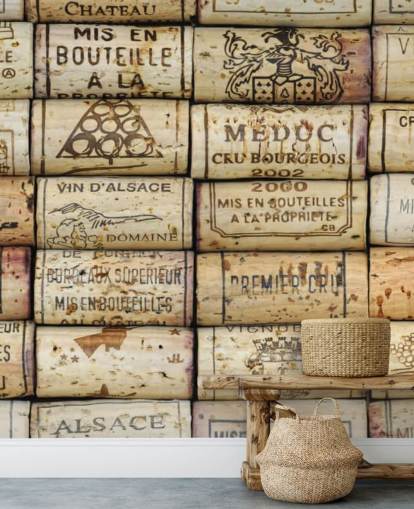 ljusbrun anpassningsbar vintapet väggmålning kallad Wine Corks för kök och vinkällare ljusbrun anpassningsbar vintapet väggmålning kallad Wine Corks för kök och vinkällare