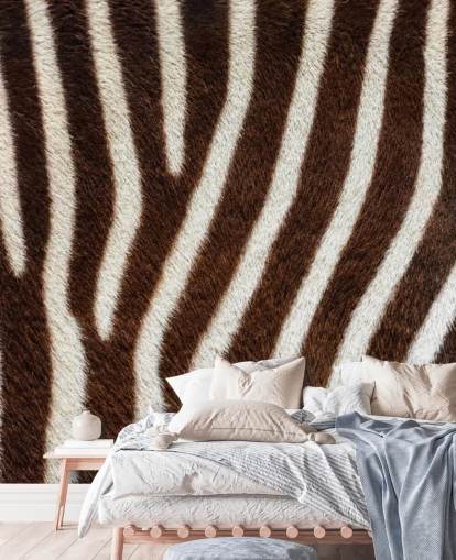 Brun Zebra Print Bakgrunn Mural