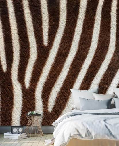 Brown Zebra Print Wallpaper Mural