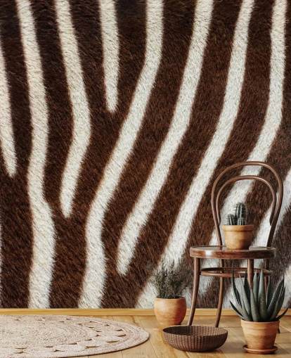 Brown Zebra Print Wallpaper Mural