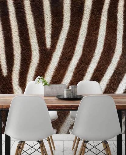 Papier Peint Fresque Zebra Marron