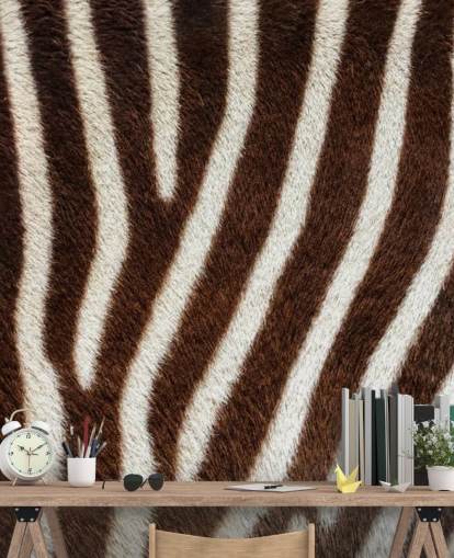 Brown Zebra Print Wallpaper Mural
