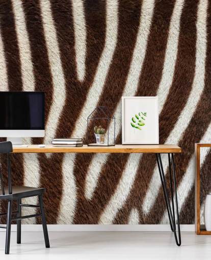 Papier Peint Fresque Zebra Marron