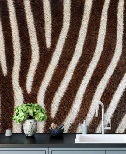 Brown Zebra Print Wallpaper Mural