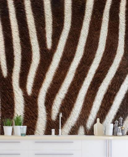 Papier Peint Fresque Zebra Marron