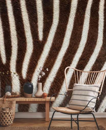 Brown Zebra Print Wallpaper Mural