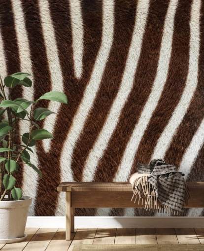 Brown Zebra Print Wallpaper Mural