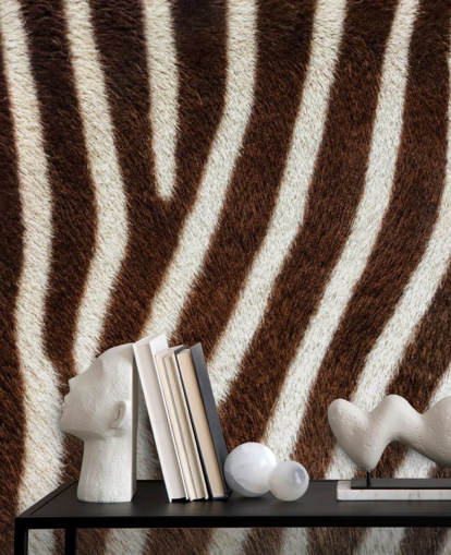 Brown Zebra Print Wallpaper Mural
