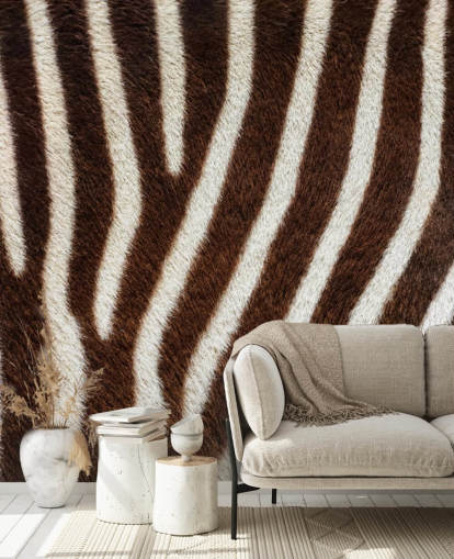 Papier Peint Fresque Zebra Marron