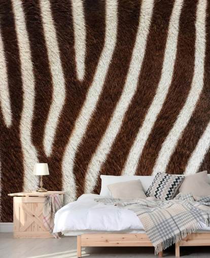 Brown Zebra Print Wallpaper Mural