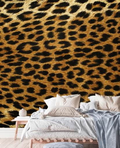 Muurschildering met luipaardprint