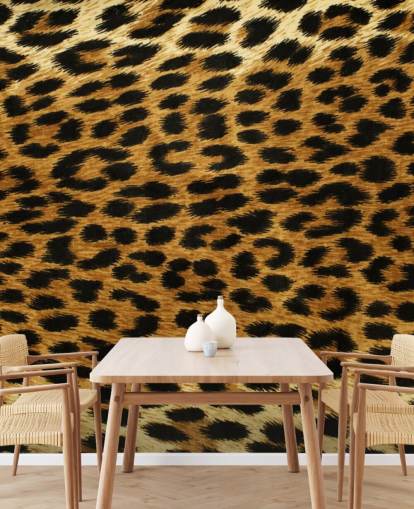 Muurschildering met luipaardprint