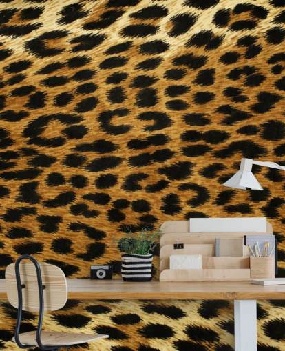 Decorazione murale con stampa leopardata