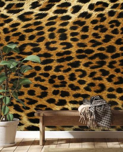 Decorazione murale con stampa leopardata