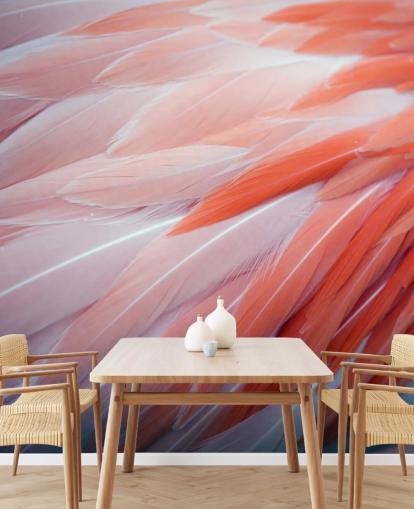Fabulous Flamingo Feathers Wallpaper Mural Fabulous Flamingo Feathers Wallpaper Mural