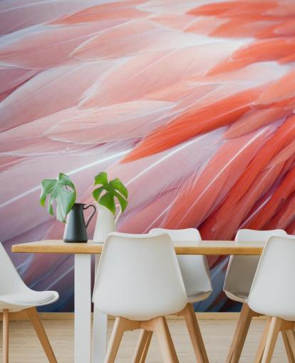 Papel pintado Fabulosas plumas de flamenco 