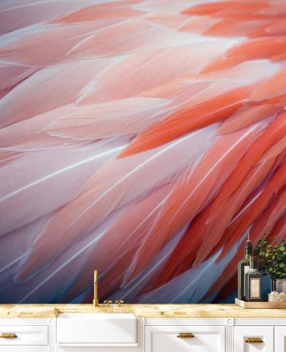 Fantastisk Flamingo Fjädrar Bakgrund väggmålning 