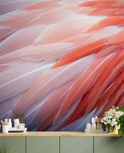 Papel pintado Fabulosas plumas de flamenco 