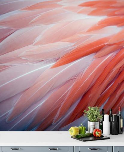 Papel pintado Fabulosas plumas de flamenco Papel pintado Fabulosas plumas de flamenco