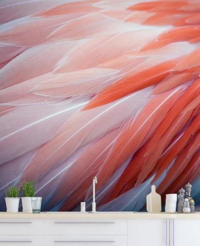 Fantastisk Flamingo Fjädrar Bakgrund väggmålning Fantastisk Flamingo Fjädrar Bakgrund väggmålning