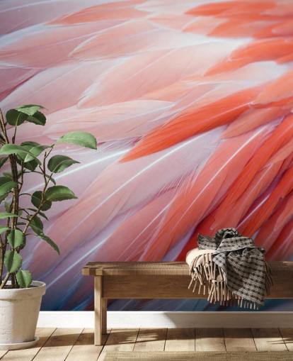 Fantastisk Flamingo Fjädrar Bakgrund väggmålning Fantastisk Flamingo Fjädrar Bakgrund väggmålning