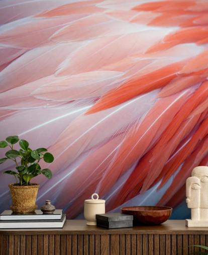 Papel pintado Fabulosas plumas de flamenco 