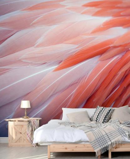 Fabelaktig Flamingo Fjær Bakgrunn Mural Fabelaktig Flamingo Fjær Bakgrunn Mural
