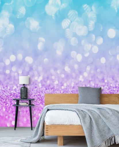 Abstract Blue and Purple Glitter Mural