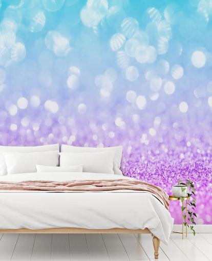 Abstract Blue and Purple Glitter Mural