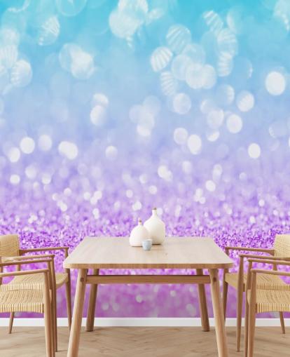 Abstract Blue and Purple Glitter Mural