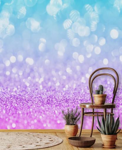 Abstract Blue and Purple Glitter Mural