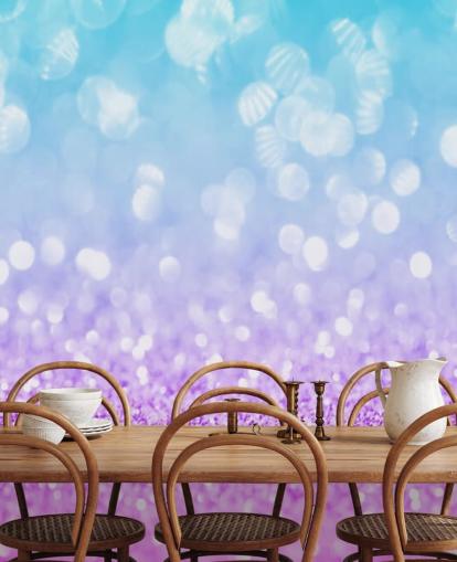 Abstract Blue and Purple Glitter Mural