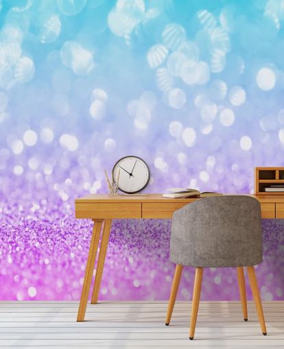 Mural Brillo abstracto azul y morado