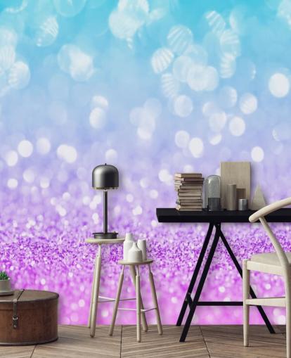 Abstract Blue and Purple Glitter Mural