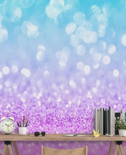 Abstract Blue and Purple Glitter Mural