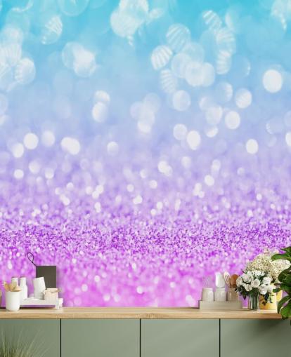 Abstract Blue and Purple Glitter Mural