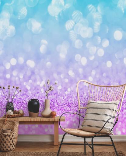 Abstract Blue and Purple Glitter Mural