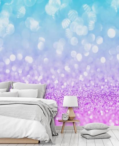 Mural Brillo abstracto azul y morado