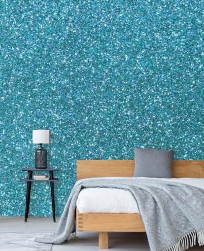 Blå Glitter Wallpaper Mural