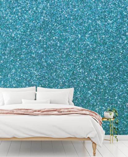 Blue Glitter Wallpaper Mural