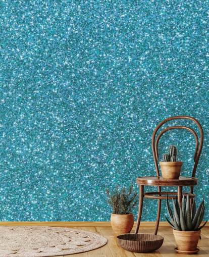 Blue Glitter Wallpaper Mural