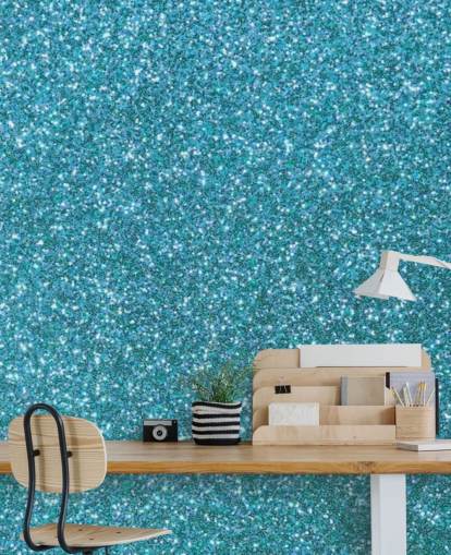 Blå Glitter Wallpaper Mural
