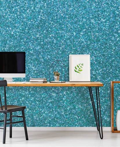 Blue Glitter Wallpaper Mural