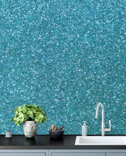 Sininen Glitter Taustakuva Seinämaalaus