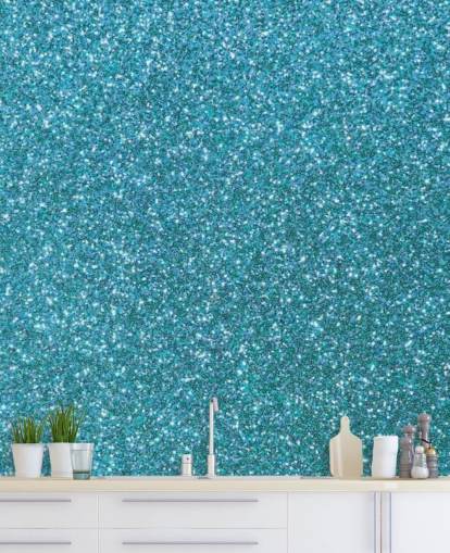 Blue Glitter Wallpaper Mural